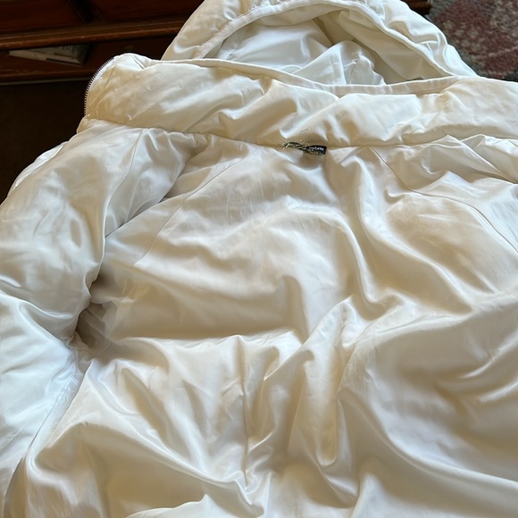 Hybris Y2K Made in Italy white down puffer jacket ruched 36 XS - Picture 9 of 11